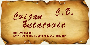Cvijan Bulatović vizit kartica